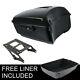 Black King Pack Trunk Two Up Mount Rack Fit For Harley Tour Pak Touring 2014-21