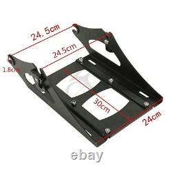 Black King Pack Trunk Two Up Mount Rack Fit For Harley Tour Pak Touring 2014-22