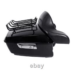 Black King Trunk Backrest 2 Up Rack Fit For Harley Tour Pak Road Glide 2014-2022