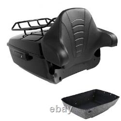Black King Trunk Backrest Luggage Rack Fit For Harley Touring Tour Pak 2014-2022