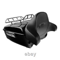 Black King Trunk Backrest Rack Solo Mount Fit For Harley Tour Pak Touring 14-22