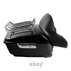 Black King Trunk Backrest Rack Speakers Fit For Harley Tour-Pak Road Glide 14-22