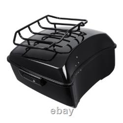 Black King Trunk Luggage Rack Solo Mount Fit For Harley Touring Touring 14-25