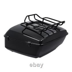 Black King Trunk Luggage Rack Solo Mount Fit For Harley Touring Touring 14-25