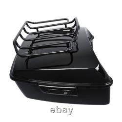 Black King Trunk Luggage Rack Solo Mount Fit For Harley Touring Touring 14-25