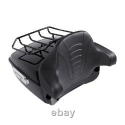 Black King Trunk Pad Luggage Mount Rack Fit For Harley Tour Pak Road Glide 14-21