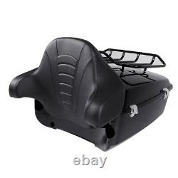 Black King Trunk Pad Luggage Mount Rack Fit For Harley Tour Pak Road Glide 14-21