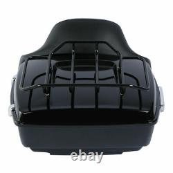 Black King Trunk Pad Luggage Mount Rack Fit For Harley Tour Pak Road Glide 14-22