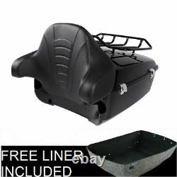 Black King Trunk Pad Luggage Rack Fit For Harley Tour Pak Touring Glide 14-21 20