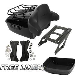 Black King Trunk Pad Mount Rack Docking Hardware Kit For Harley Touring 2014-Up