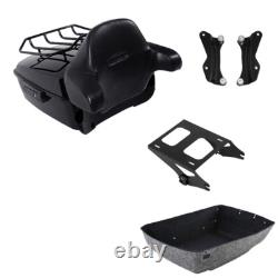 Black King Trunk Pad Mount Rack Docking Kit Fit For Harley Touring 2014-25