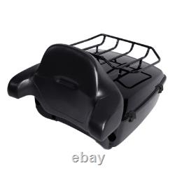 Black King Trunk Pad Mount Rack Docking Kit Fit For Harley Touring 2014-25