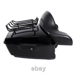 Black King Trunk Pad Rack Light Speaker Fit For Harley Tour Pak Touring 14-2025