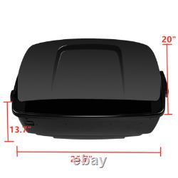 Black King Trunk Pad Rack Light Speaker Fit For Harley Tour Pak Touring 14-2025