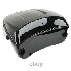 Black King Trunk with Speakers Pods Fit For Harley Touring Tour Pak Touring 14-22