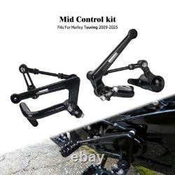 Black Mid Control Foot Kit Fit For Harley Touring Electra Street Glide 2009-2025