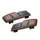Black Orange Diamond Cut Rider Floorboards For Harley Touring Electra Glide Flht