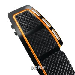 Black Orange Diamond Cut Rider Floorboards For Harley Touring Electra Glide FLHT