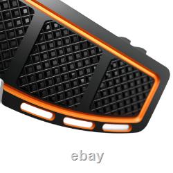 Black Orange Diamond Cut Rider Floorboards For Harley Touring Electra Glide FLHT