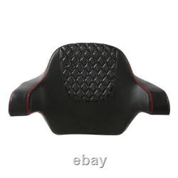 Black Passenger Backrest Pad Wrap-around Fit For Harley Tour Pak Touring 14-23