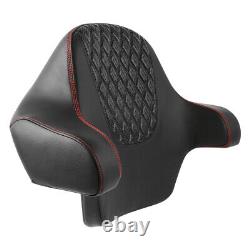 Black Passenger Backrest Pad Wrap-around Fit For Harley Tour Pak Touring 14-23