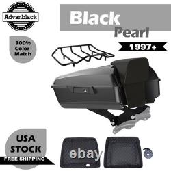 Black Pearl Chopped Tour Luggage Trunk Pad For Harley FLHR FLHXS FLTRX 1997+