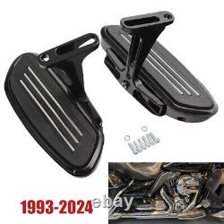 Black Pegstreamliner Passenger Foot Floor board For Harley Touring 1993-2024