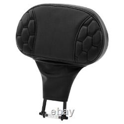 Black Plug-in Driver Backrest Pad Fit For Harley Touring Street Glide 09-23 10