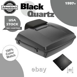 Black Quartz Razor Tour Luggage Trunk Pad Fits Harley Touring/Softail 1997+