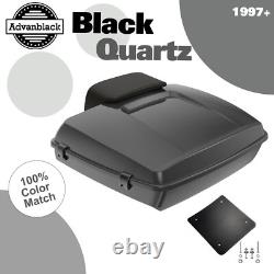 Black Quartz Razor Tour Luggage Trunk Pad Fits Harley Touring/Softail 1997+