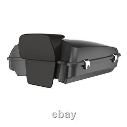 Black Quartz Razor Tour Pack Pak Trunk Fits 97+ Harley Touring FLHR FLHXS FLTRX