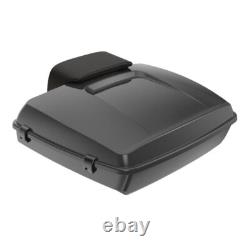 Black Quartz Razor Tour Pack Pak Trunk Luggage For 97+ Harley Touring/Softail