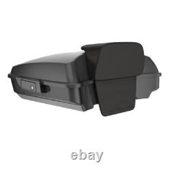 Black Quartz Razor Tour Pack Pak Trunk Luggage For 97+ Harley Touring/Softail