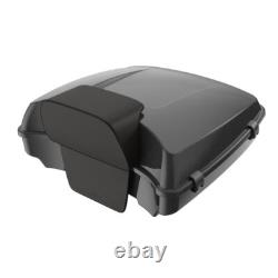 Black Quartz Razor Tour Pack Pak Trunk Luggage For 97+ Harley Touring/Softail