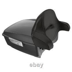 Black Quartz Rushmore King Tour Trunk Pack Pad Fits 97+ Harley Touring/Softail