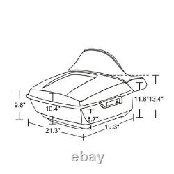 Black Quartz Rushmore King Tour Trunk Pack Pad Fits 97+ Harley Touring/Softail