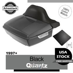 Black Quartz Rushmore King Tour Trunk Pack Pad Fits 97+ Harley Touring/Softail