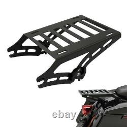 Black Razor Pack Trunk Backrest Pad Mount Plate For Harley Tour Pak Touring14-22