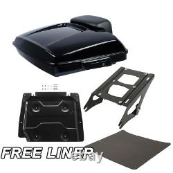 Black Razor Pack Trunk Pad Mount Rack Plate For Harley Tour Pak Touring 14-22 US