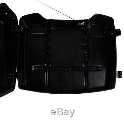 Black Razor Pack Trunk with Latches Key For Harley Tour Pak Touring FLH FLHT 97-13