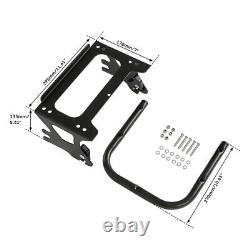 Black Razor Pack Trunk with Mounting Rack Fit For Harley Tour Pak Road Glide 97-08