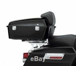Black Razor Tour Pak Pack Trunk +Two-up Detachable Rack For Harley Touring 97-08