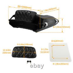 Black Razor Trunk Backrest Fit For Harley Touring Road King Glide 2014-2024
