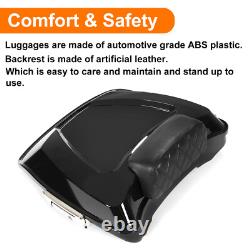 Black Razor Trunk Backrest Fit For Harley Touring Road King Glide 2014-2024