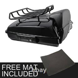 Black Razor Trunk Backrest Luggage Rack Fit For Harley Tour-Pak Road Glide 14-23