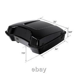 Black Razor Trunk Backrest Luggage Rack Fit For Harley Tour Pak Road Glide 97-13