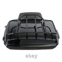 Black Razor Trunk Backrest Mount Base Plate Fit For Harley Electra Glide 2014-22