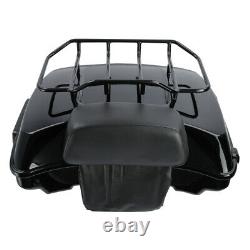 Black Razor Trunk Backrest Mount Base Plate Fit For Harley Electra Glide 2014-22