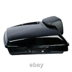 Black Razor Trunk Backrest & Mount Plate Fit For Harley Tour Pak Road King 09-13