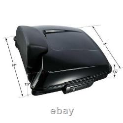 Black Razor Trunk Backrest & Mount Plate Fit For Harley Tour Pak Road King 09-13